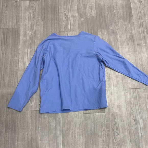 Columbia Womens V Neck Pullover Cotton Long Sleeve Shirt Size Large L - Picture 2 of 4